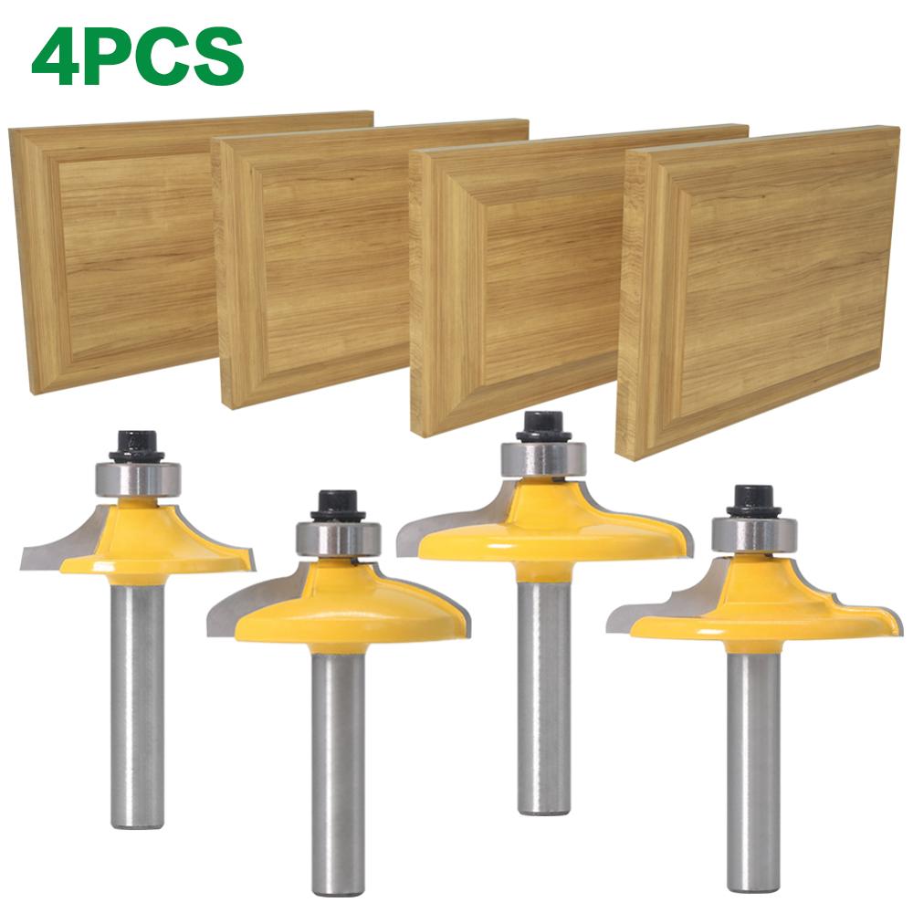 4PC 8mm Shank Drawer Front &amp; Cabinet Door Front Router Bit Set - woodworking cutter woodworking bits: 4PCS