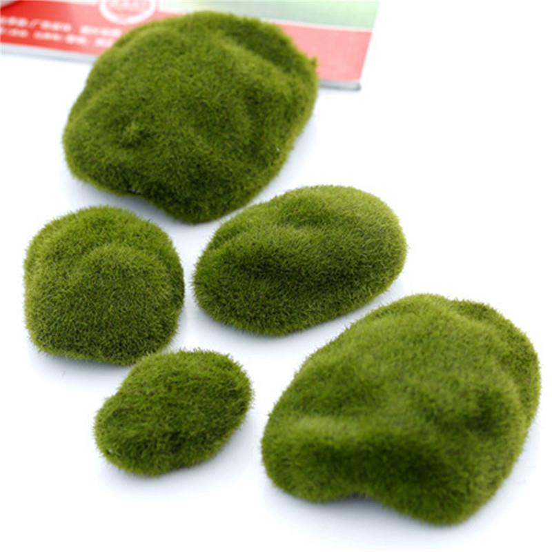 Miniature havepynt gør-det-selv-svampe håndværkskrukke fe kunstig græsplæne til bryllup julefest dekoration: 3 stk  l10cm m8cm s6cm