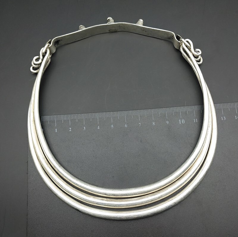 - handgemaakte nationale windzaailing zilveren drakenketting puur handgemaakte hmong dansornamenten: 3