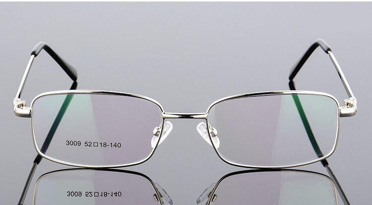 UVLAIK Vintage Men Titanium Alloy Optical Glasses Frame Ultralight Square Business Myopia Prescription Computer Eyeglasses: Silver