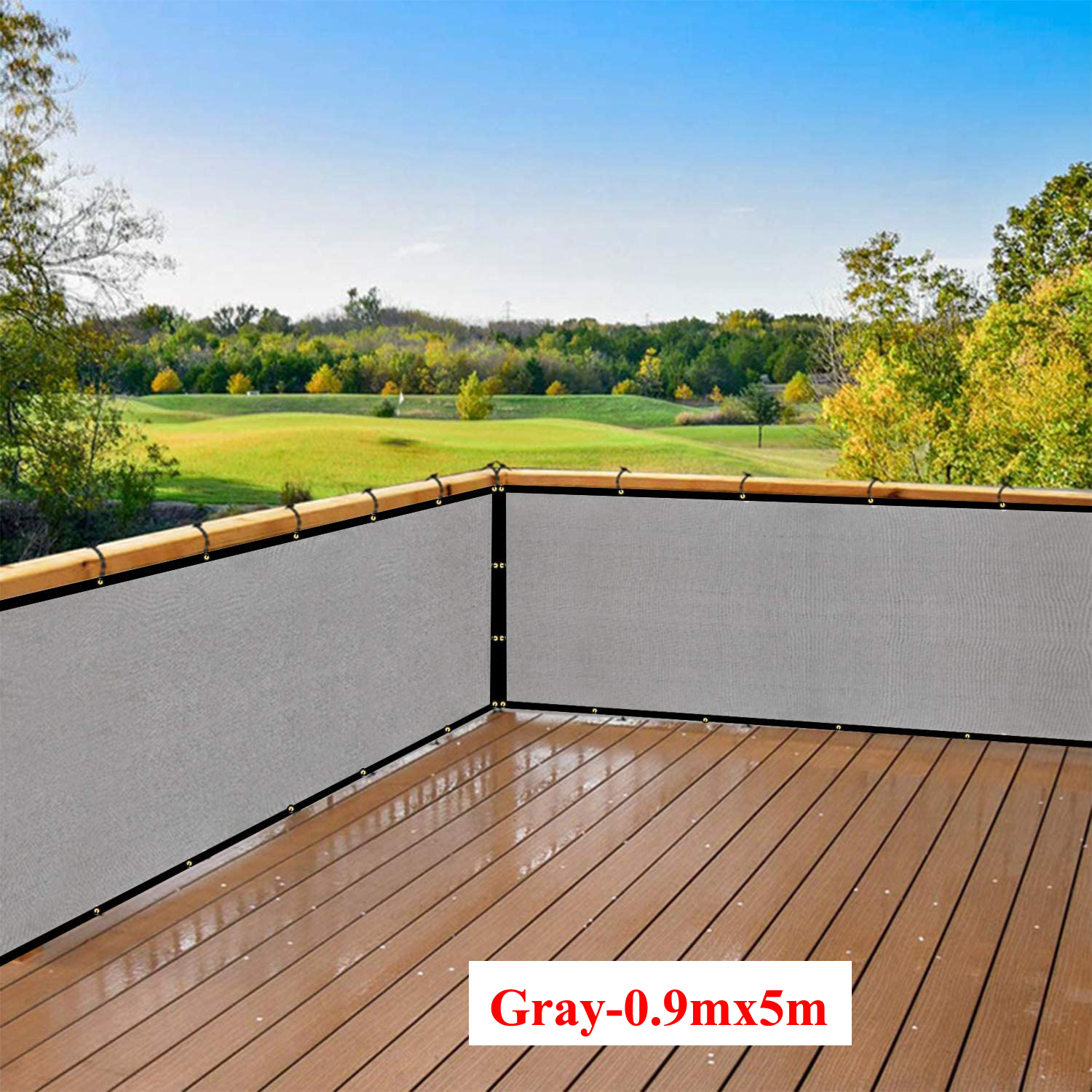 Gray Fence Privacy Screen Windscreen- Heavy Duty Fencing Mesh Shade Net Cover for Wall Garden Yard Backyard- Zip Ties Include: WHITE