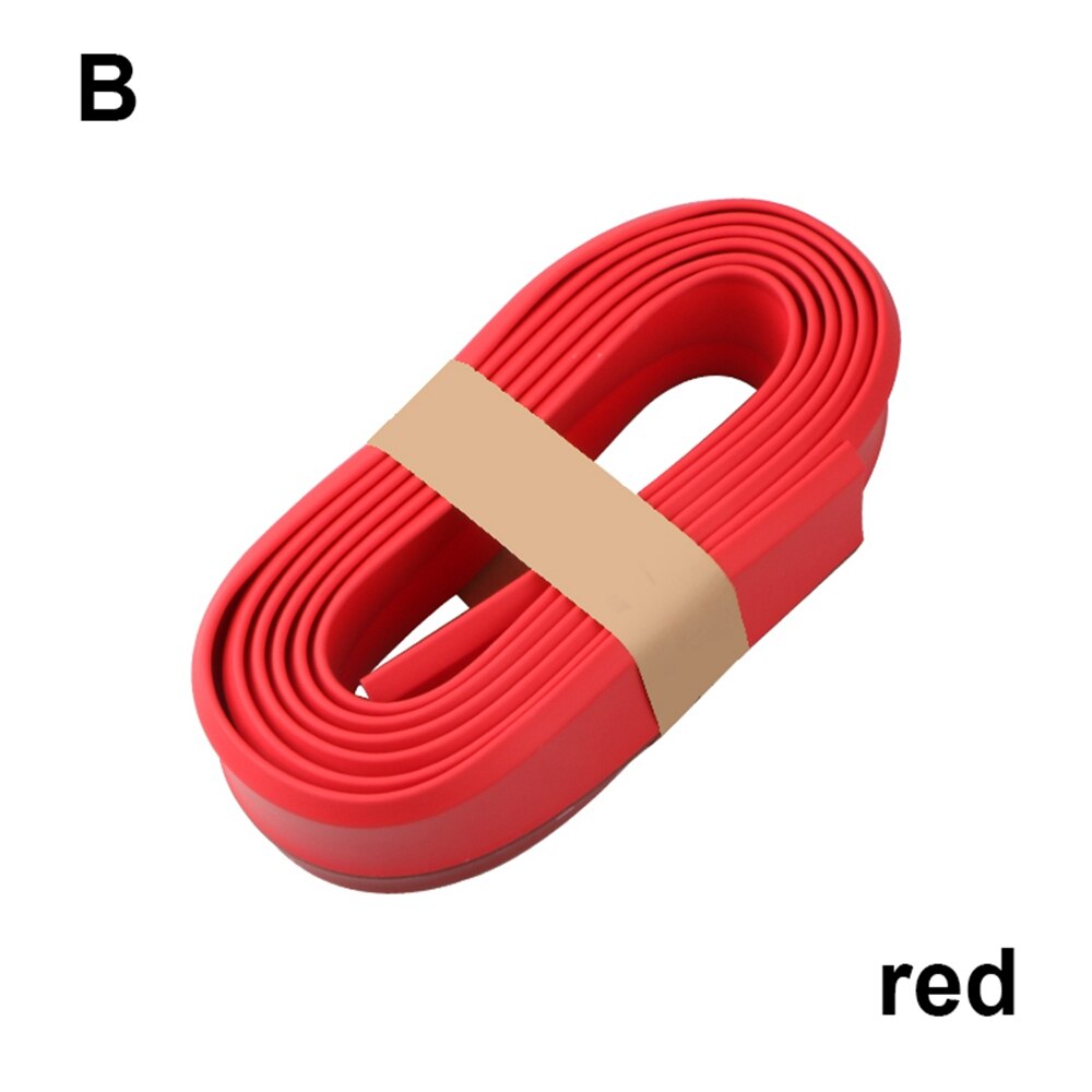 2.5M Universal Car Front Bumper Protector Rubber Guard Car Protector Front Bumper Guards Lip Splitter Auto Bumper Exterior: Red