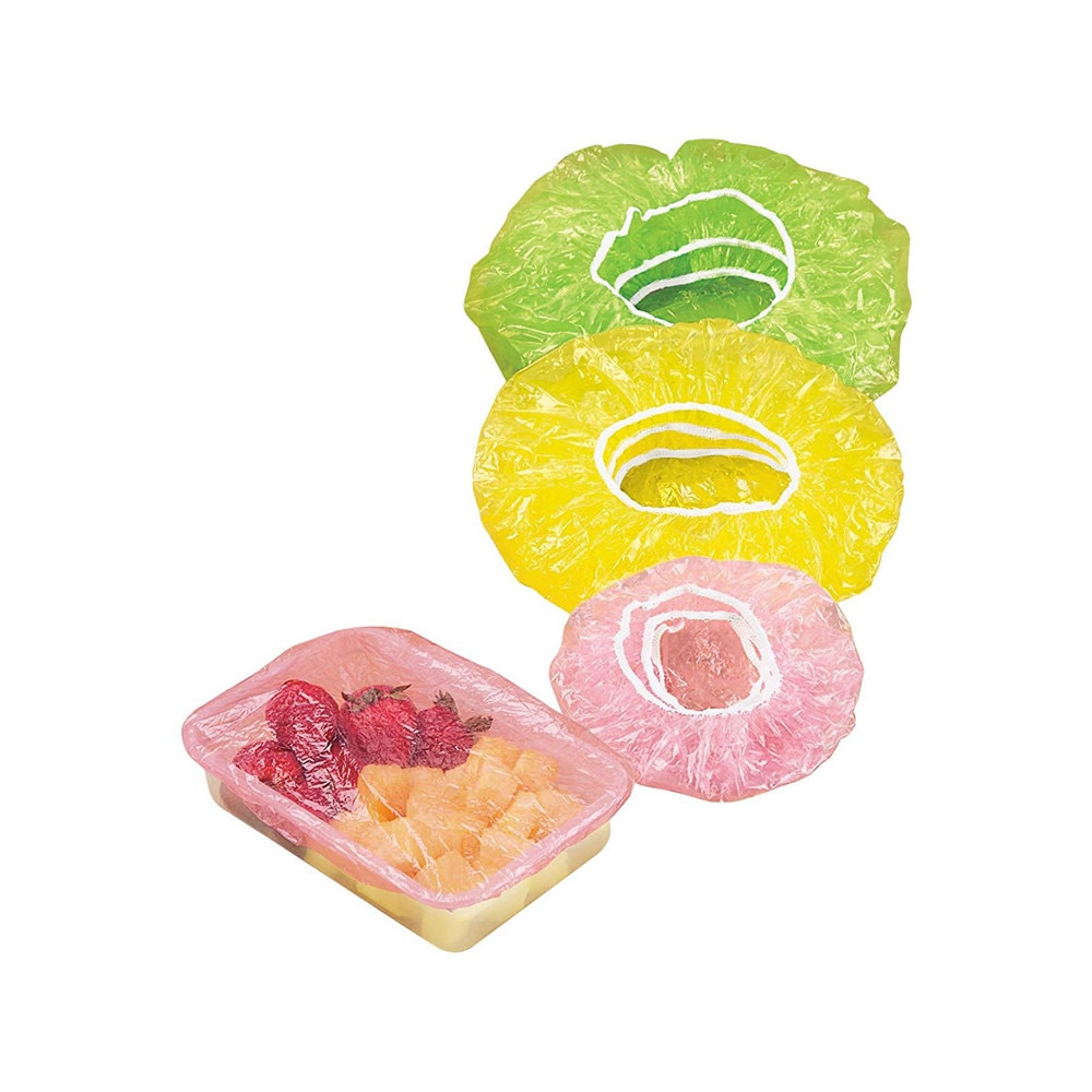 Elastic Food Covers Plastic Bags Lids For Fruit Or Bowls Cups Food Cover Set Food Packaging Saran Wrap Fresh #jew: Default Title