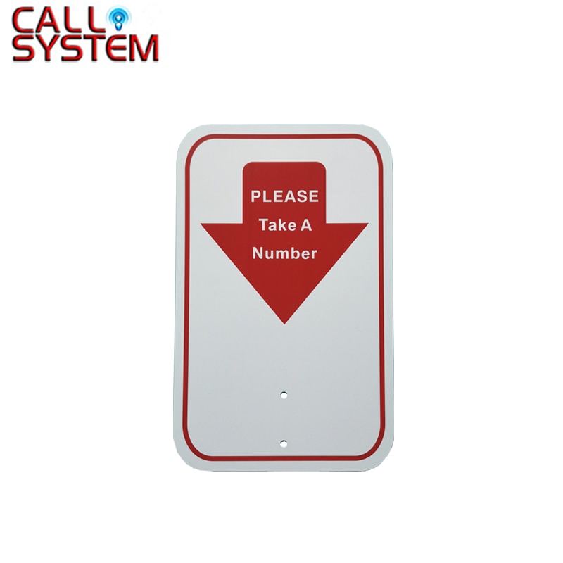 Red Take-a-Number Sign for Ticket Dispenser