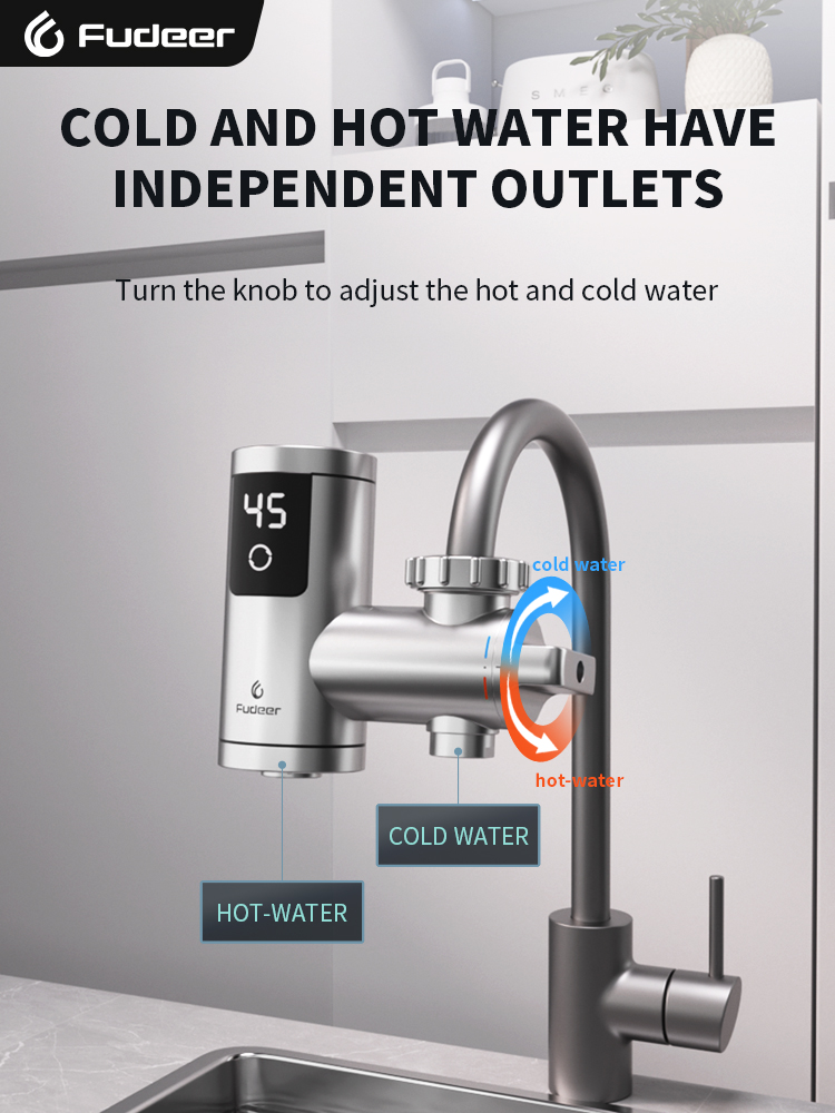 Fudeer 220V Water Heater Bathroom Accessories Electric Water Heater Kitchen Faucet Conector Instant Water Tap Adapter