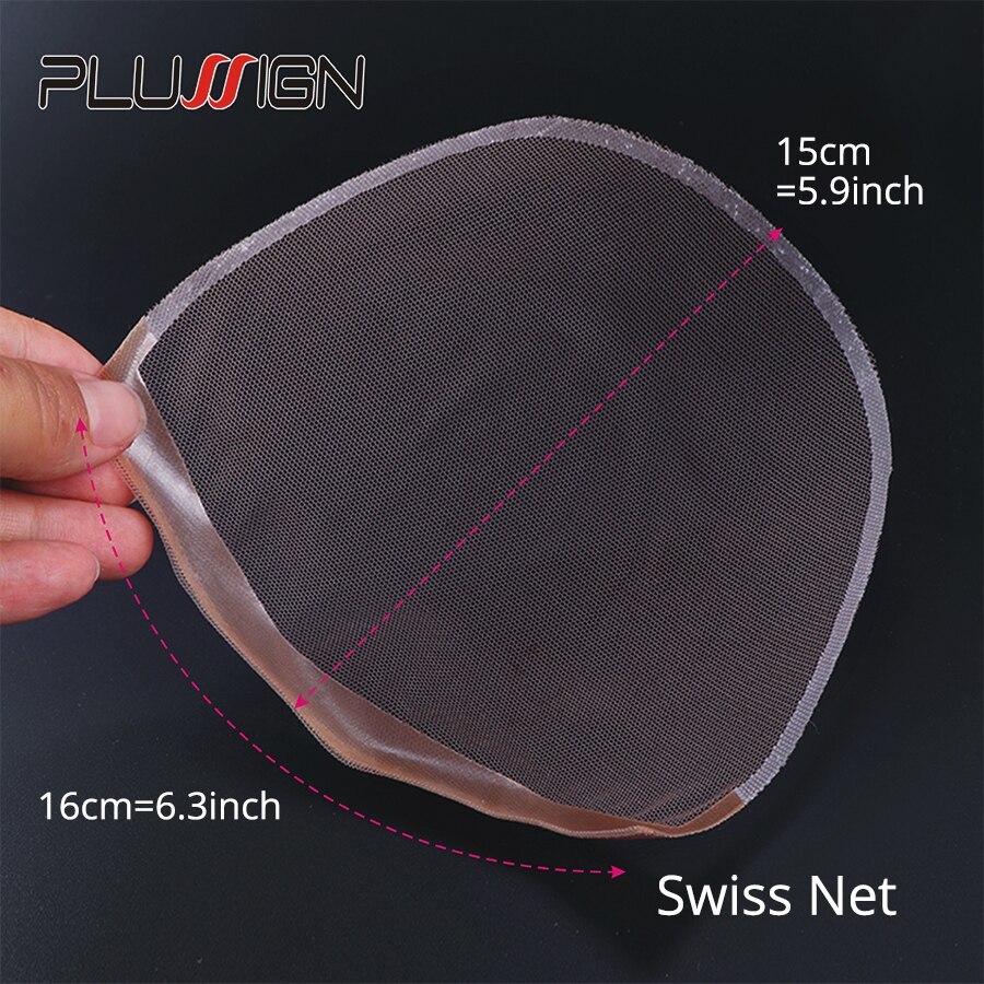 Plussign 5-10 st/lot spets nät källarfundament för att göra spets toppstängning peruker brun/beige väv nät kupol keps medelstor