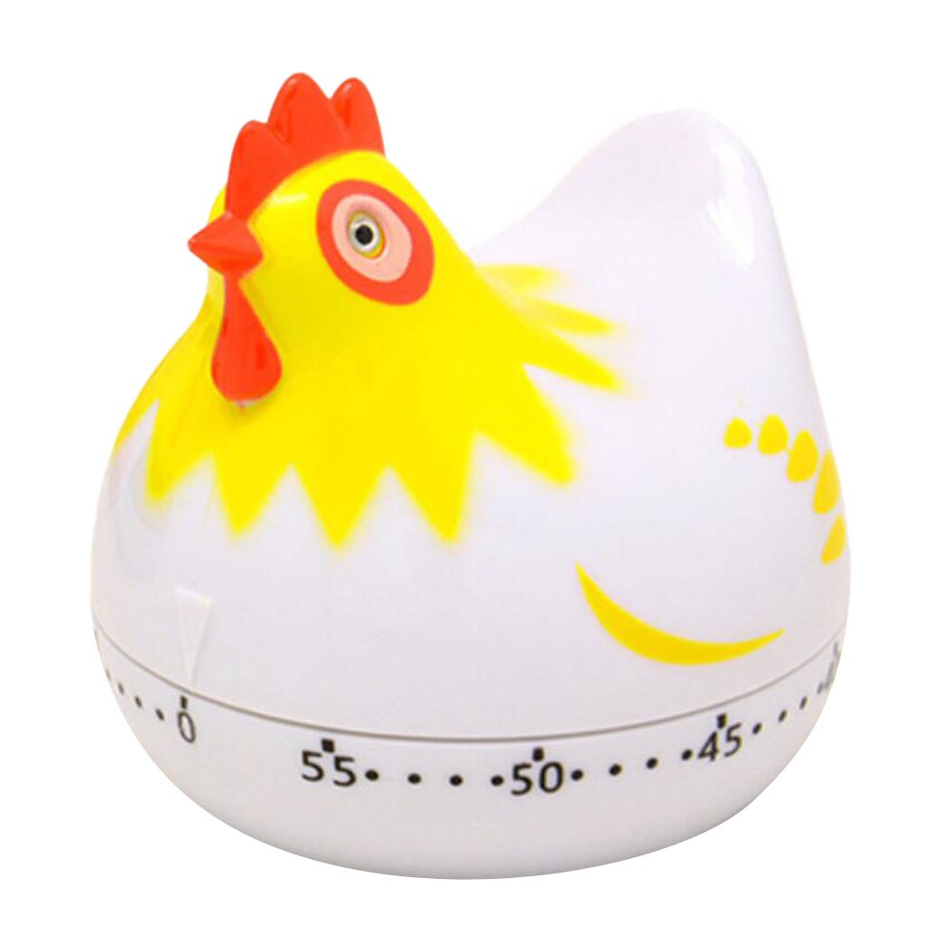 Hen Shape Kitchen Timer Manual Mechanical Food Cooking Timers: White