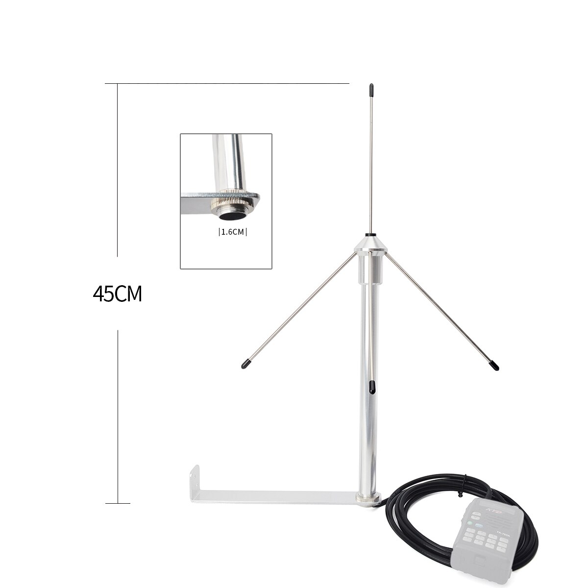 HYS-antena 3dbi Omni aérea de 50 Ohm GSM, 433Mhz, 3M (9,8 pies), Cable SMA Coaxial RG58, soporte de montaje macho: with RG58 cable