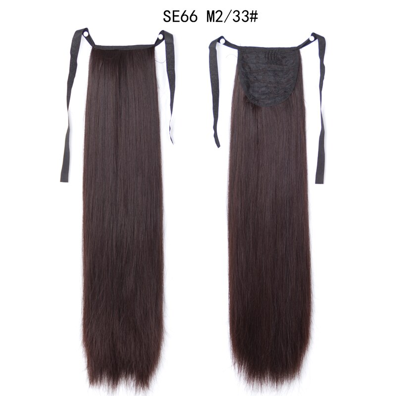 Lang lige klips i hale falsk hår hestehale hårstykke med hårnåle syntetisk hestehale hår extensions eunice hår