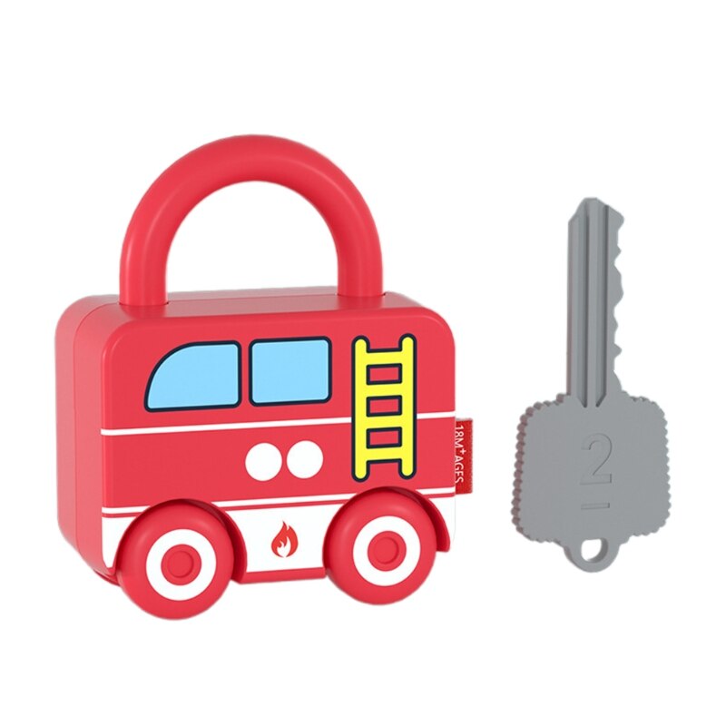 Juego de emparejamiento de candados de aprendizaje para niños, juego portátil Simple, juguetes interactivos para niños: Fire truck