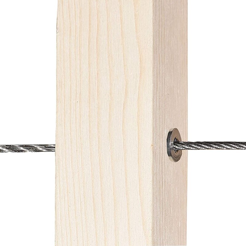 100 Pack Stainless Steel Protector Sleeves for 1/8inch Cable Railing Deck, Wood Posts, DIY Balustrade T316 Marine Grade