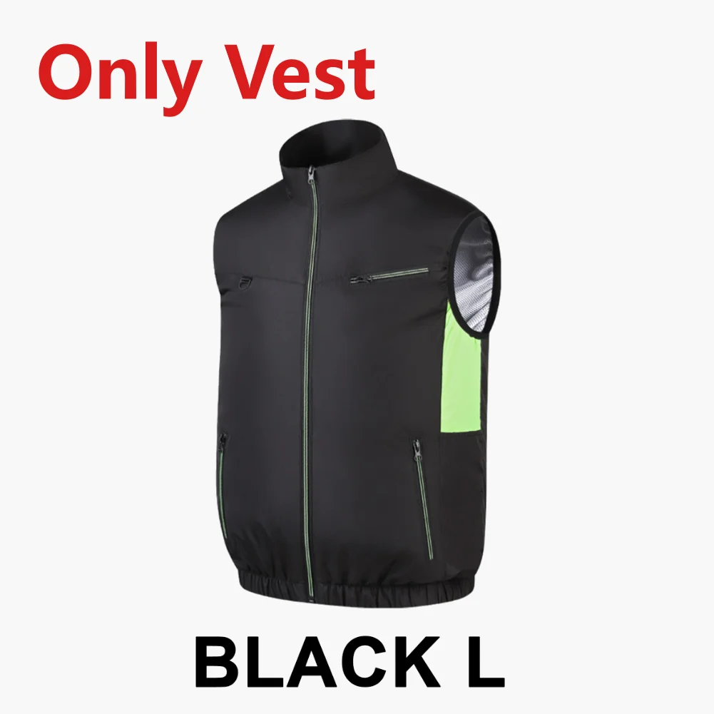 Koelvest Ijsventilator Vest 3 Versnellingen Usb Hittebestendige Airconditioner Kleding Vest Ademend Draagbaar Koelventilator Vest Camping: Black
