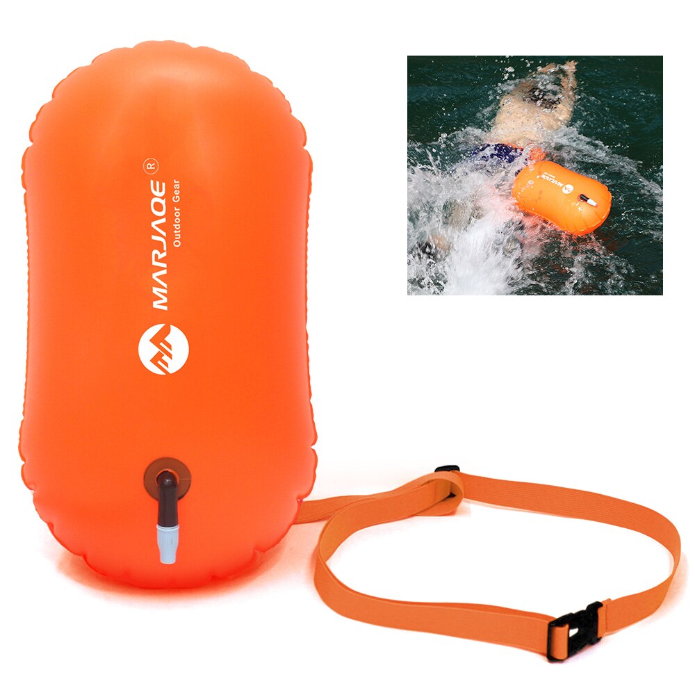 Bolsa de natación inflable bolsa de aire impermeable PVC natación snorkel vida boya flotador bolsa: Naranja