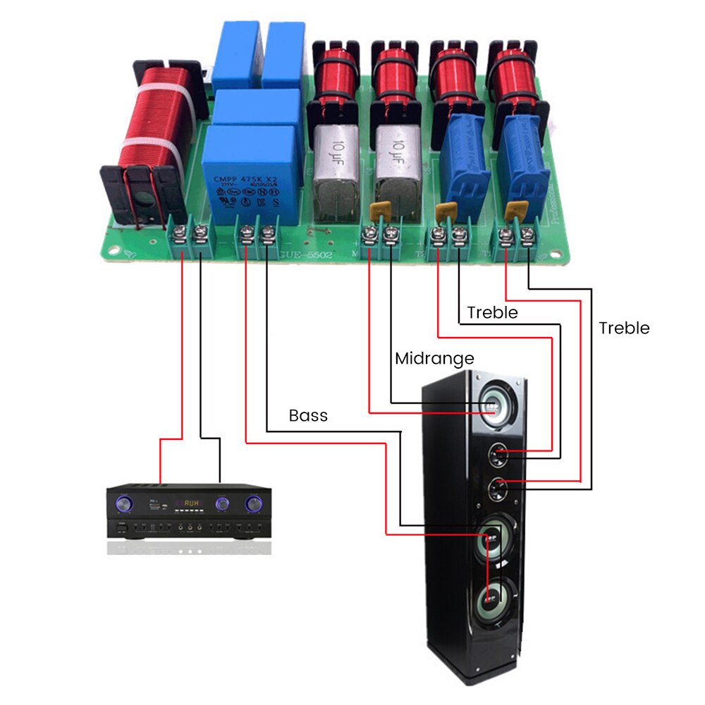 AIYIMA 300W Speaker Crossover Dual Treble + Midrange + Woofer Audio 4 Way Crossover Frequency Divider 4-8 Ohm For Home Audio
