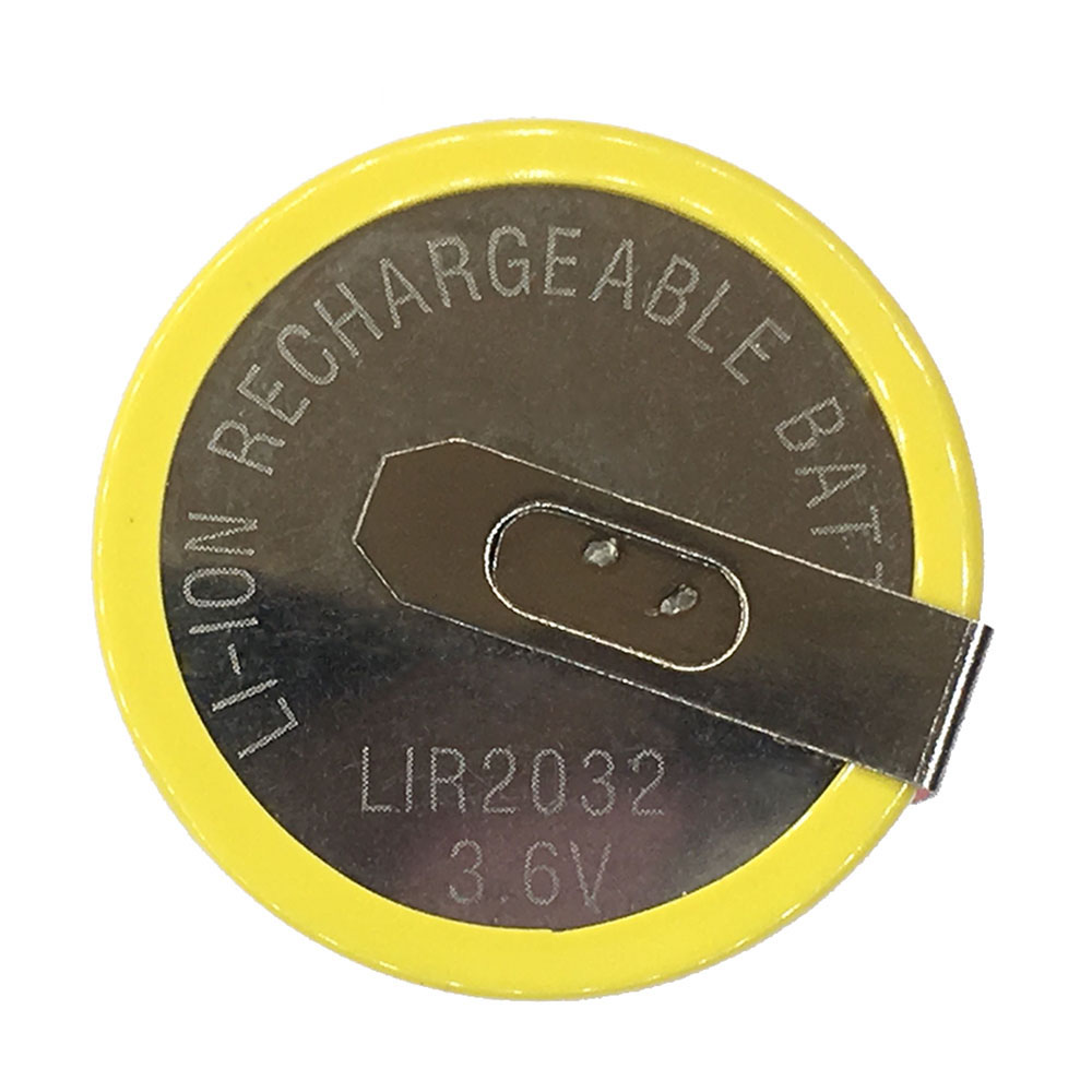 2 STKS/PARTIJ LIR2032 2032 3.6 V Oplaadbare Batterij Lithiumbatterij Met Soldeervoeten