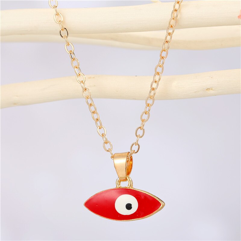 Simple Turkish Evil Eye Pendant Necklace For Women Colorful Enamel Lucky Eyes Choker Necklace Jewelry Trendy Clavicle Chain: Style 16