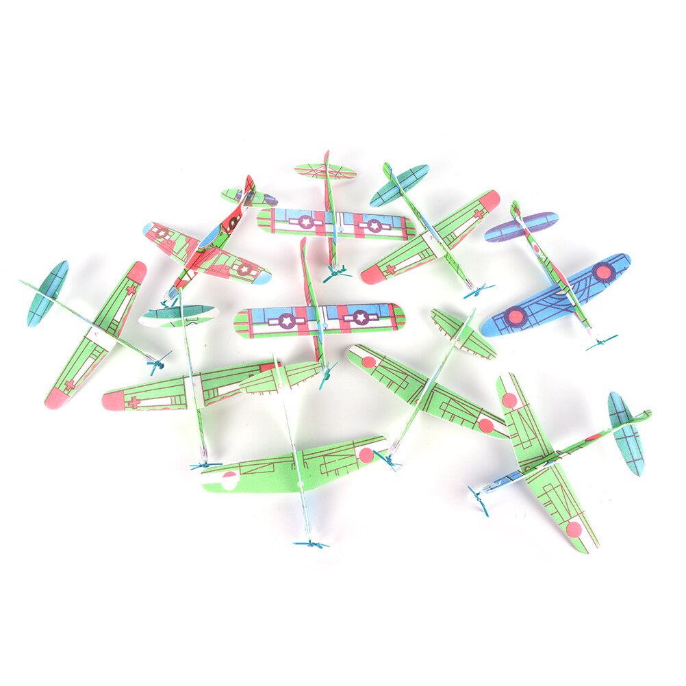 EVA Airplane Hand Launch Throwing Glider Aircraft Inertial Foam Airplane Toy Plane Model Outdoor Toy Educational Toys 16 styles: 19cm randomly 10pcs