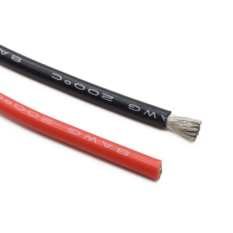 Cable eléctrico estañado AWG de 2 metros, 10/12/14/16 metros, 2 unids/lote, Cables trenzados de cobre Flexible de silicona para RC
