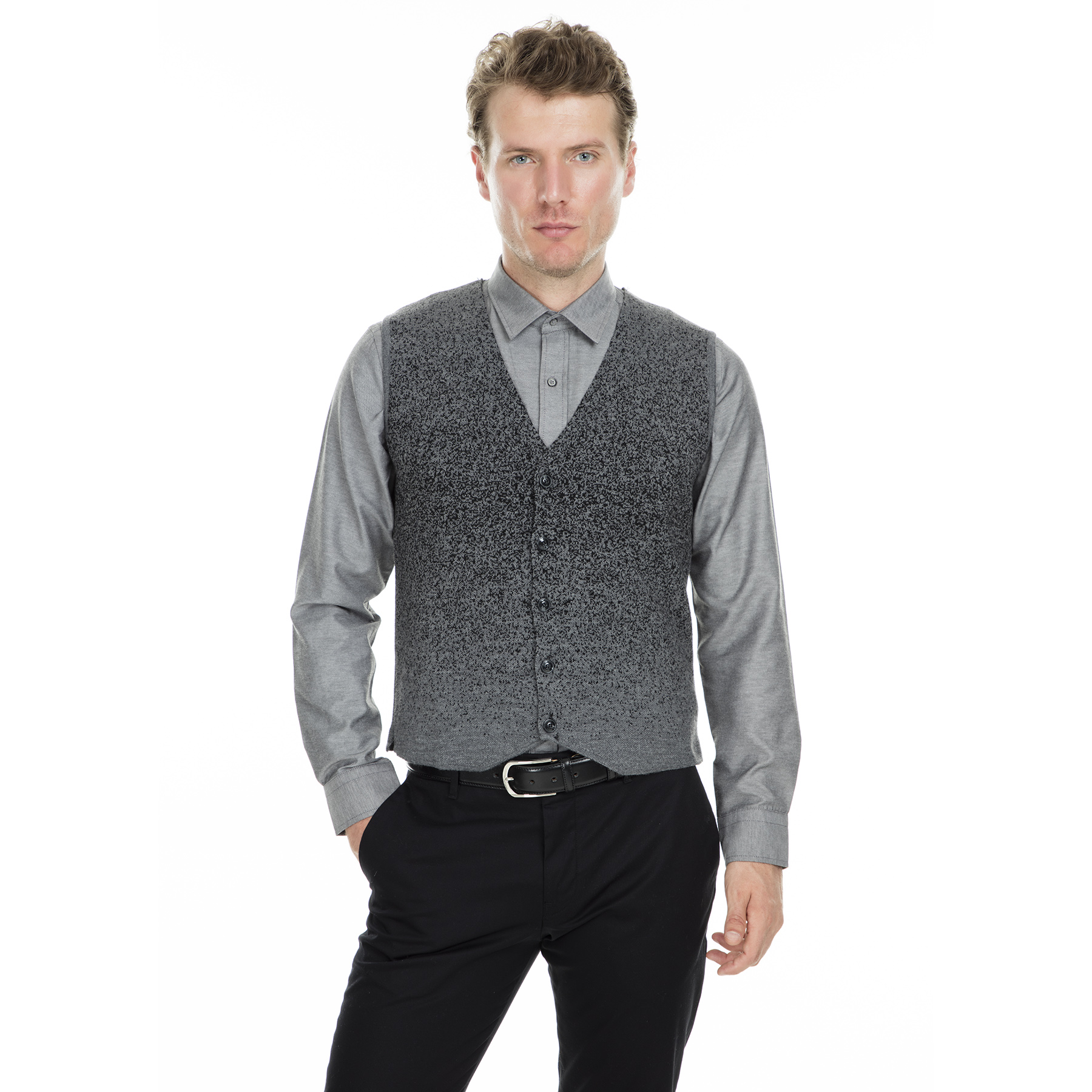 Buratti Chaleco de hombre 430YEKY: Grey Black / L