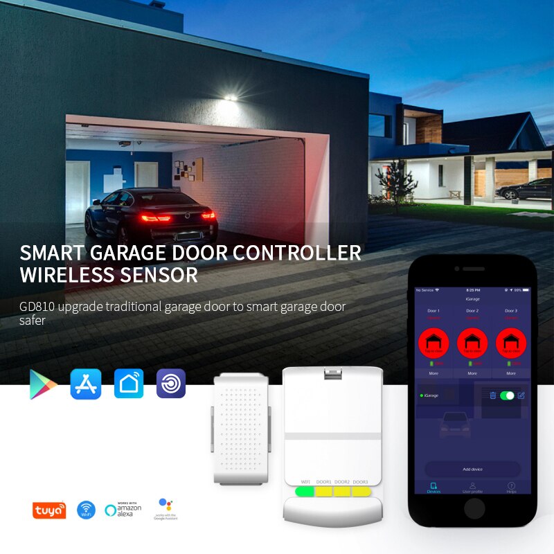 WiFi Smart Roll Up Door Smart Remote Opener Timer Smart Garage Door Switch Voice Control Work with Alexa Google Home