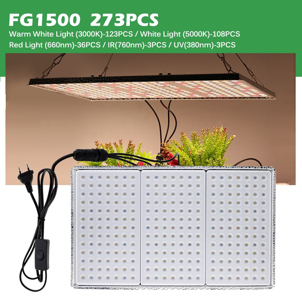 Samsung Diodes LED Grow Light Full Spectrum Quantum Plant Growth Light With Reflector Hood For Indoor Plants Seeding Veg &amp; Bloom