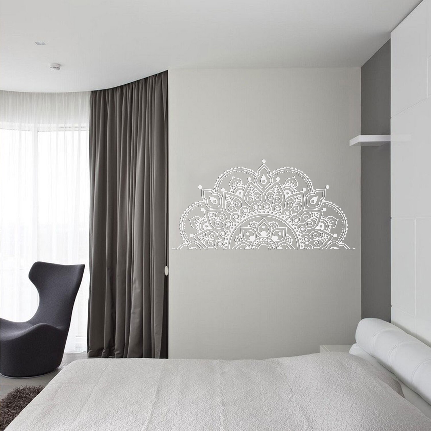 Wall Sticker Mandala Bohemian Mandala Flower PVC Window Mural Decoration Decals for Home Headboard Yoga Studio Decor Sticker