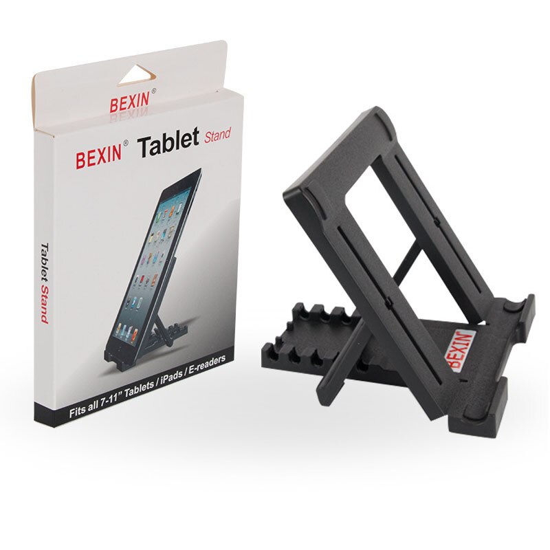 Verstelbare tabletstandaard, draagbare opvouwbare plastic standaard voor ipad 7-11 inch voor apple e-book mini, grote mobiele telefoon