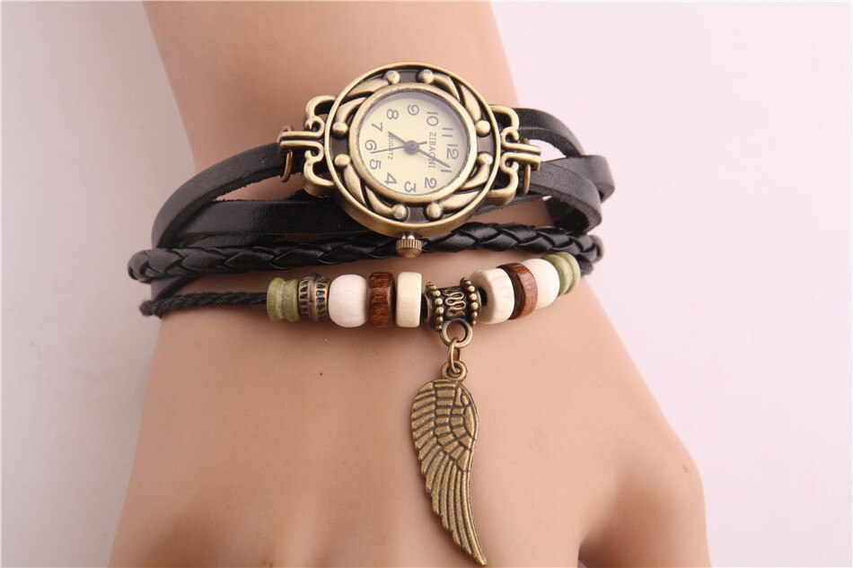 Lakes stall night market horloge zuid-korea trend modern en trendy / dames casual retro horloge handgeweven armband dameshorloge: Zwart