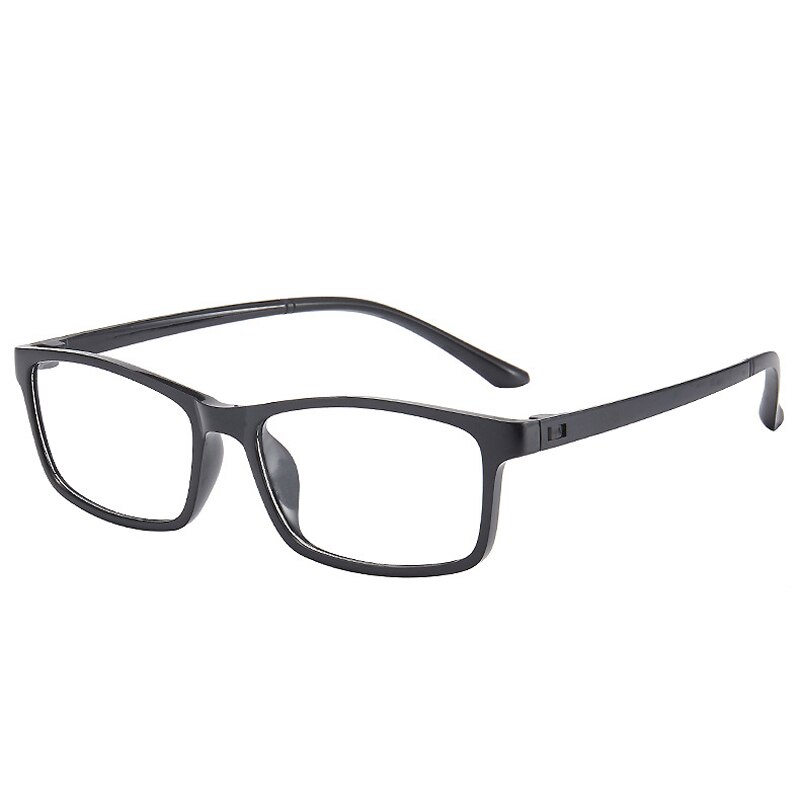 Elbru małe kwadratowe okulary do czytania Leisure Ultralight miękkie żywiczne soczewki HD okulary korekcyjne Unisex ze stopniem + 1.0 do + 3.5: + 350 / Black