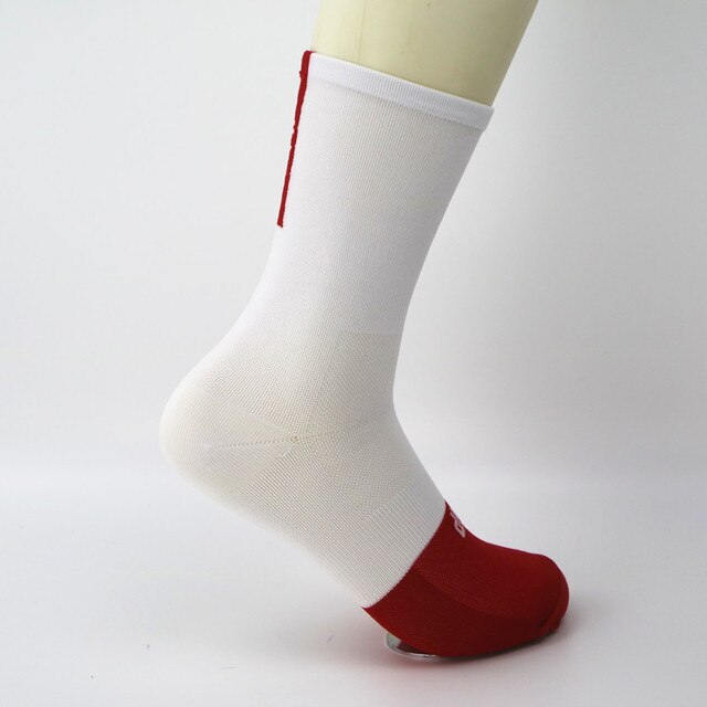 Calcetines deportivos profesionales para ciclismo, medias transpirables de para baloncesto, ciclismo: white red