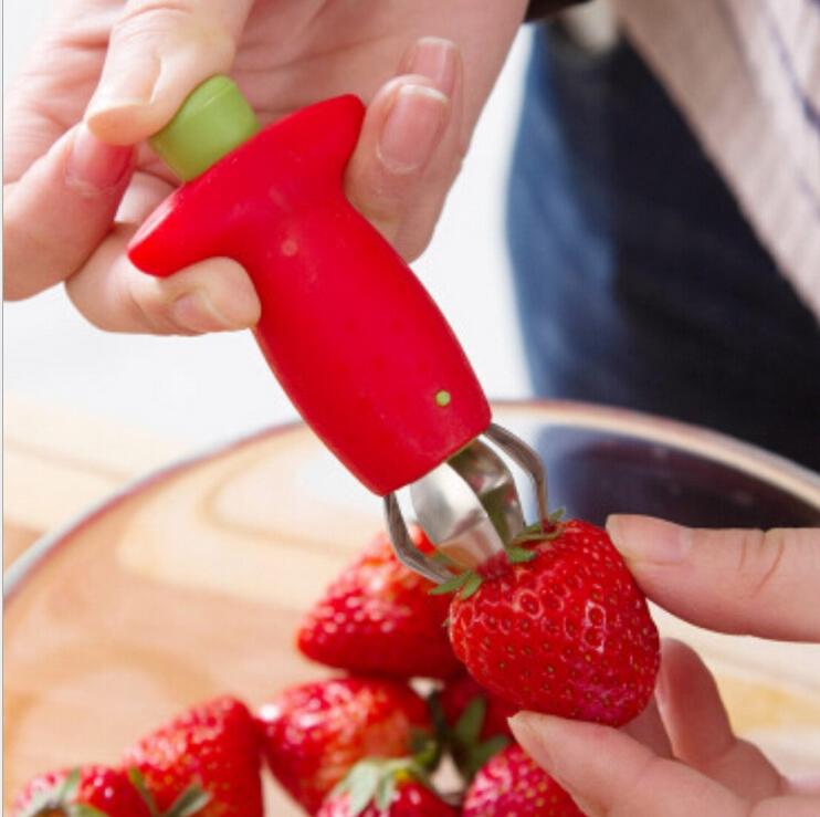 Strawberry Huller Stem Remover Remove Fruit Corer Slicer Fruit Desser Cute Portable Kitchenware Tomato Stalks ST10