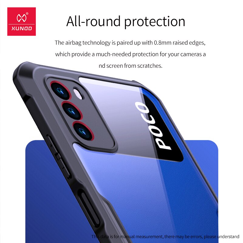 Xundd Bescherming Case Voor Poco M3 Case-Met Airbag Technologie, Camera & Screen Protector, Telefoon Case