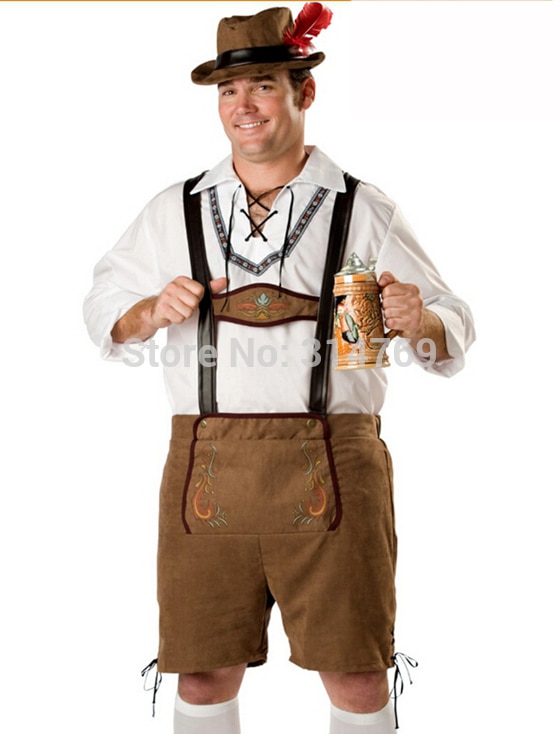 Duits bier okotoberfest beierse man heren lederhosen volwassen halloween kostuums verkleedoutfit
