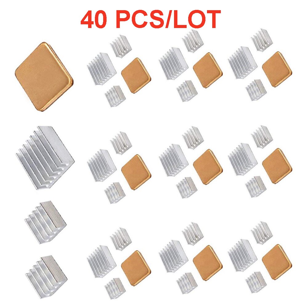 40 Pcs Raspberry Pi Heatsink Kit High Performance Aluminium Heatsink Voor Raspberry Pi B B + 2 En 3, heatsink Koper Pad Shims