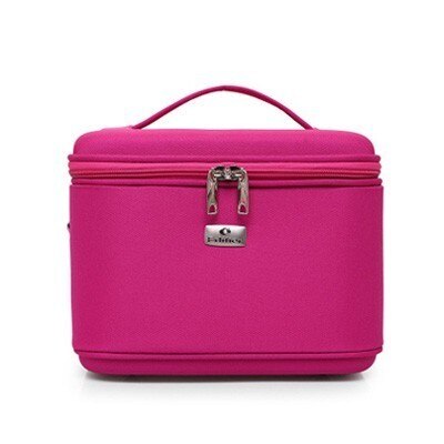 Make Up Bag Women Shoulder Cosmetic Case Female Beauty Brush Waterproof Makeup Box Toiletry Suitcases: S pink