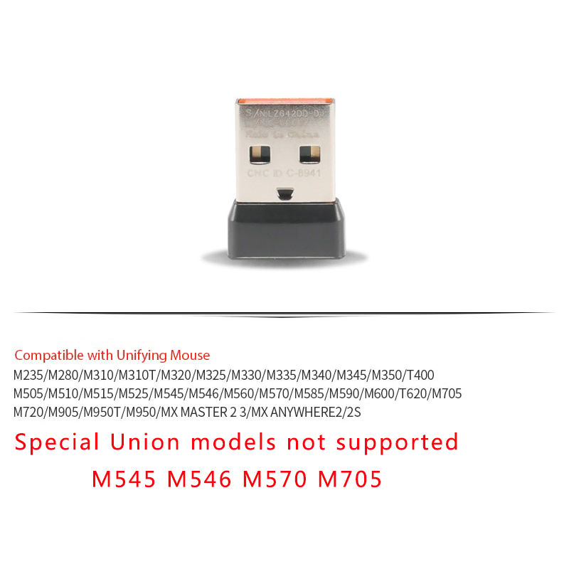 Draadloze Dongle Ontvanger Unifying Usb Adapter Voor Logitech Muis Toetsenbord Aansluiten 6 Apparaat Voor Mx M905 M510 M505 Toetsenbord K400: Rood
