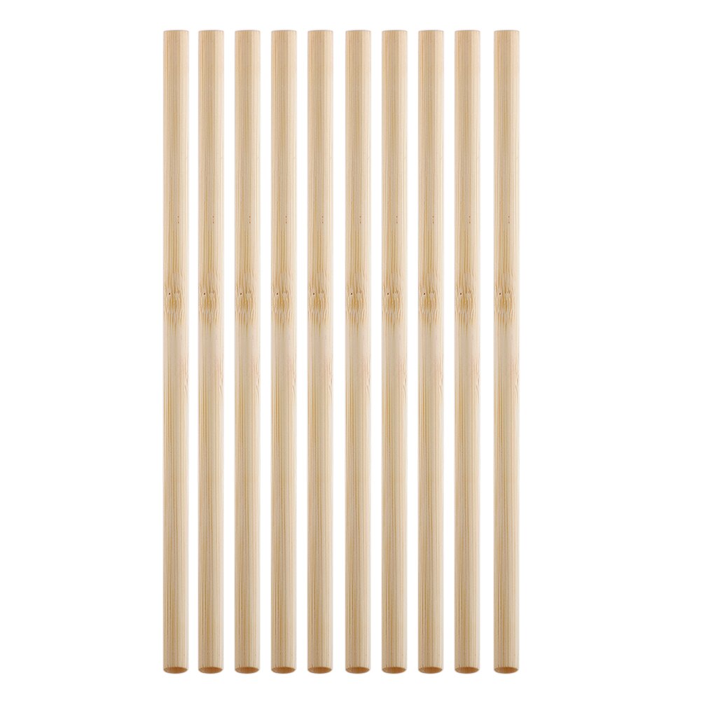 10Pcs Organic Bamboo Straws Reusable with Coconut Fiber Brush 20cm 8" Drinking Straw Biodegradable Kids Adults Straws Bag: A4 0.6cm