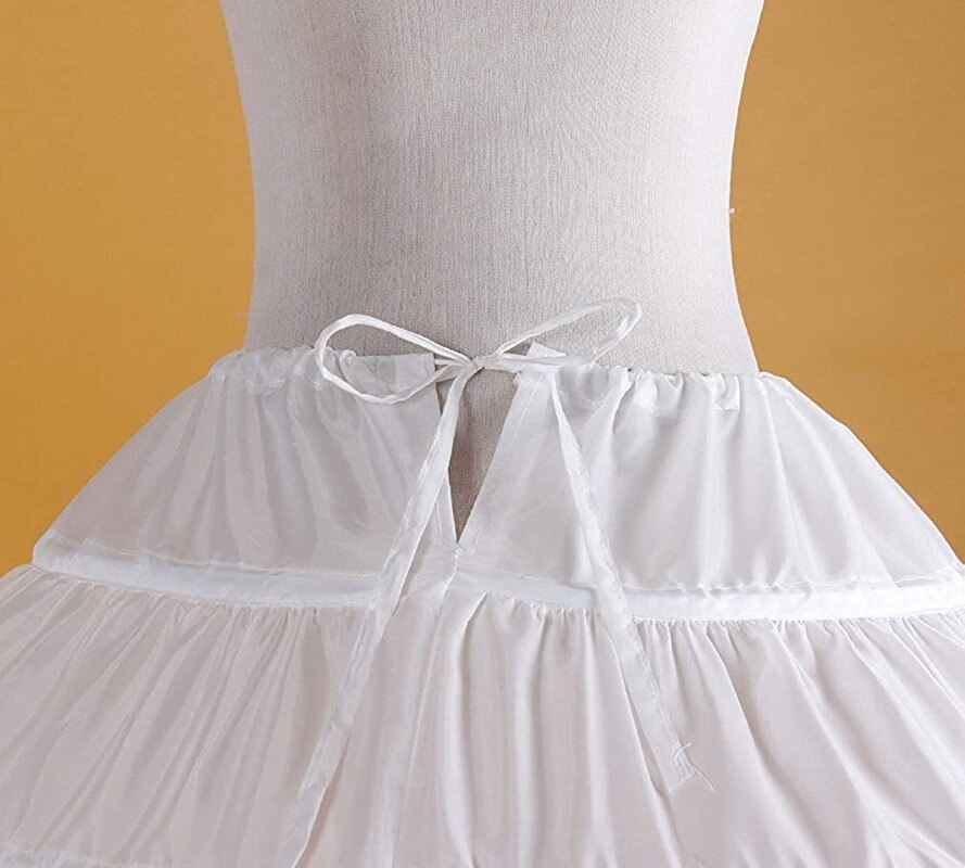 White Petticoats for Wedding Dress 6 Hoops 6 Layers Tulle Adjustable Ball Gown Prom Crinolina Vestido De Novia