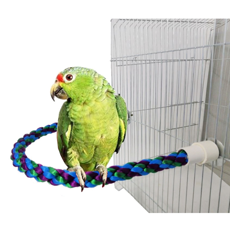 1 Uds cuerda de algodón loro cuerda de escalada juguete de mordida escalera giratoria pájaro masticar juguetes para picar perchas de pie