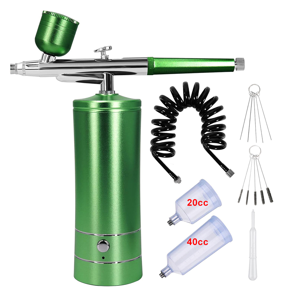 Airbrush negle med kompressor bærbar airbrush til neglekunst maleri håndværk kage dekoration makeup airbrush spray kompressor: Sort