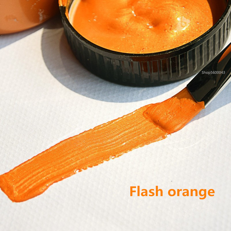 60Ml Goud Verf Metallic Acryl Verf, Waterdicht Niet Vervaagd Voor Beeldhouwwerken Coloring Diy Hand Kleding Geschilderd Graffiti Pigmenten: Flash orange