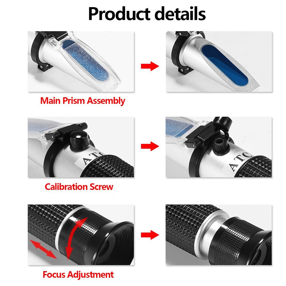 Hand Held 2In1 Salinity Refractometer With Automatic Temperature Compensation For Seawater And Marine Fishkeeping Aquarium