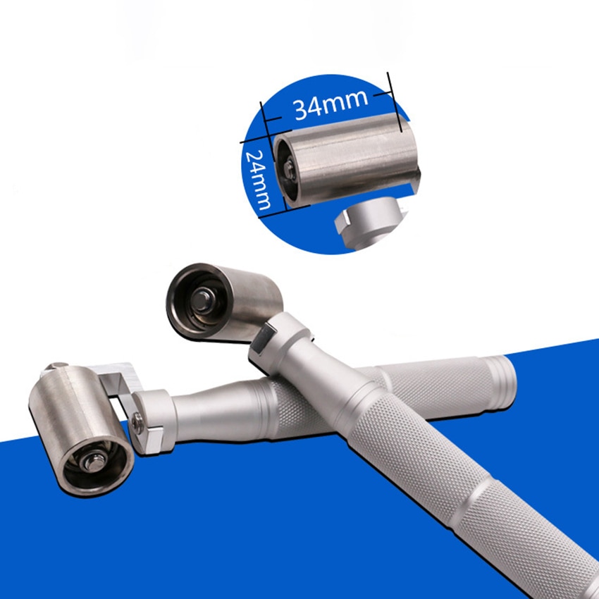 Håndtapet i rustfritt stål søm rulle flat trykkrull tapet påføre hjemmedekorasjon sømte gjør-det-selv-verktøy 34 x 24mm