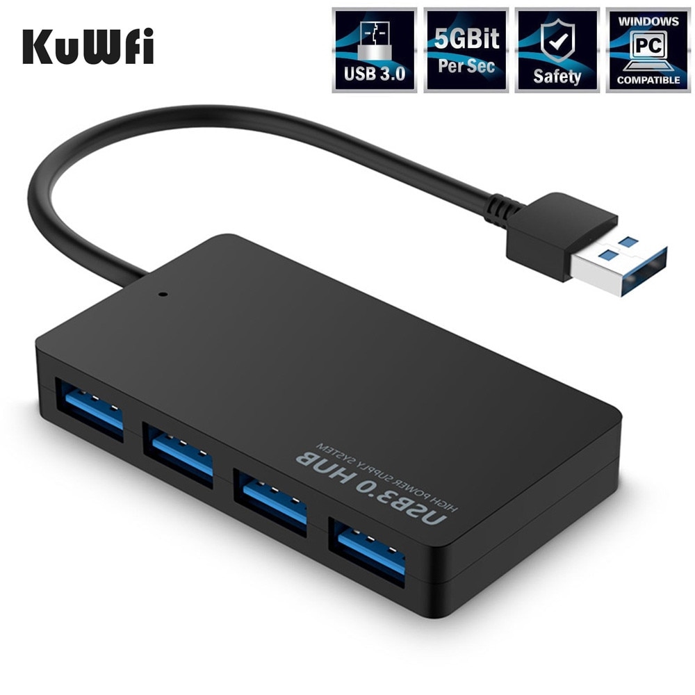 Kuwfi Universele Usb 3.0 Hub 4 Port Usb 3.0 Hub Met Kabel High Speed Mini Hub Socket Patroon Splitter Kabel adapter Voor Laptop