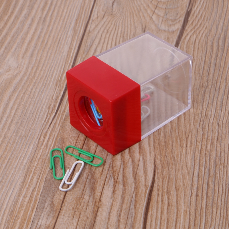 1Pc Magnetic Clip Dispenser Paper Holder Square Box Case Clips Dispenser Office And School Supplies