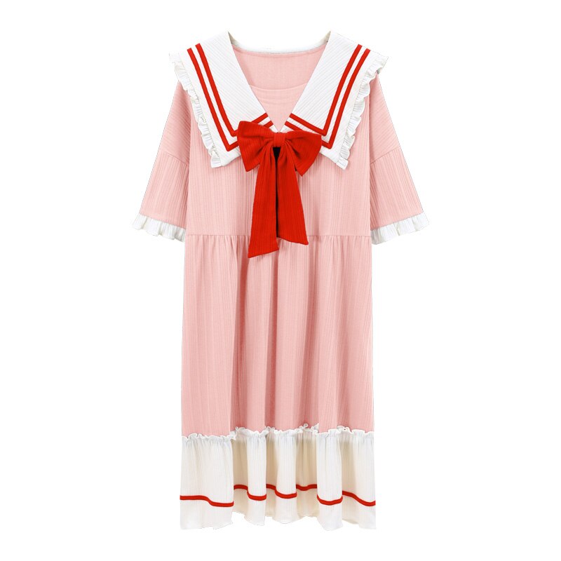 nouvelles Femmes Chemises de Nuit Chemise de Nuit En Coton Mignon Vêtements De Nuit Douce Princesse Manches Courtes Vêtements De Nuit De Salon D'été Lâche Homewear