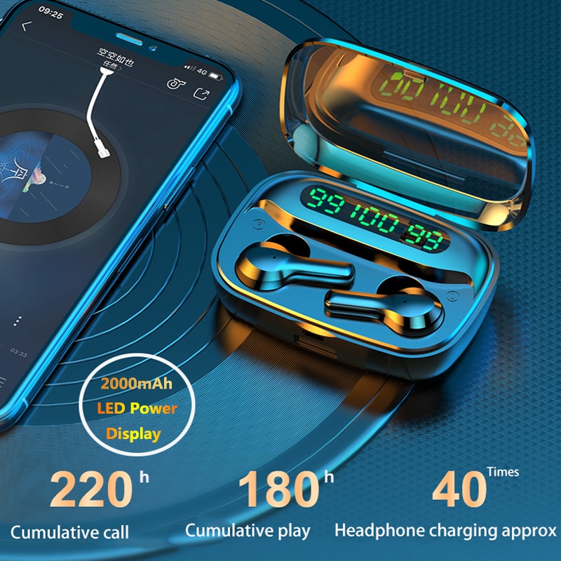 R3 Wireless Earbuds Bluetooth 5.0 Noise Cancellation Earphones In Ear With 2000mAh Charging Case IPX7 Waterproof And Sweatproof
