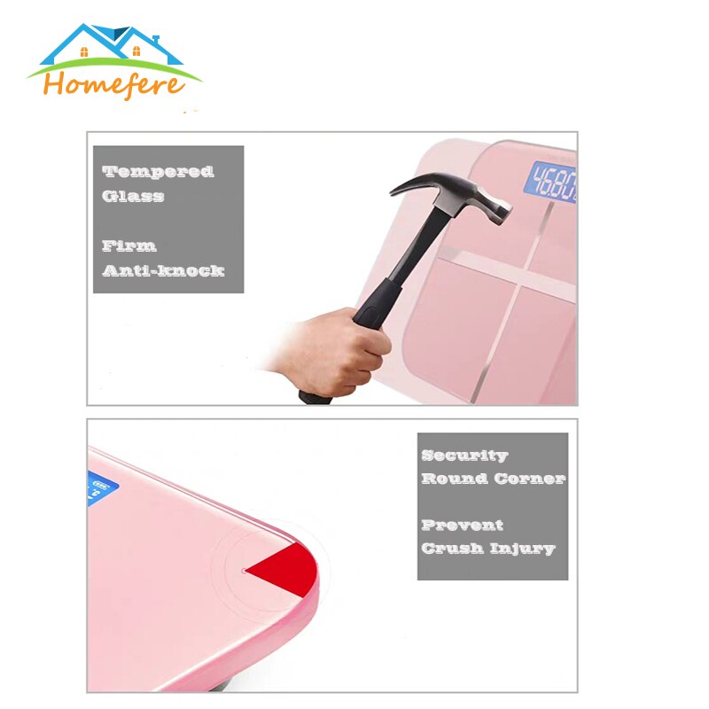 USB Charging Bathroom Scale Glass Smart Household Electronic Digital Weight Balance LCD Display