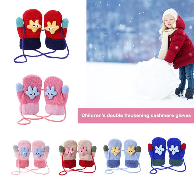 1 Pair Bambini Del Fumetto Guanti Imitazione di Agnello In Pile Addensare Ragazzi Delle Neonate Autunno Inverno Caldo Regali di Accessori di Abbigliamento