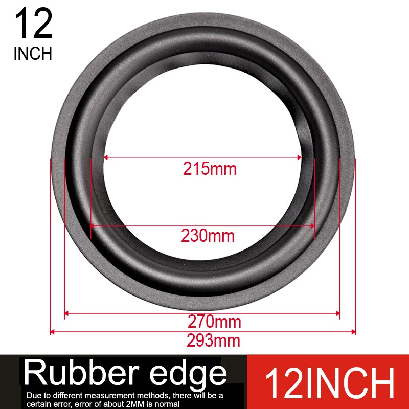 DIYLIVE 4~12-inch rubber wraparound folding ring subwoofer repair accessories (100 ~ 300mm) 4" 5 "5.5" 6.5 "7" 8 "10" 12": 1 pieces / 12INCH-Rubber edge